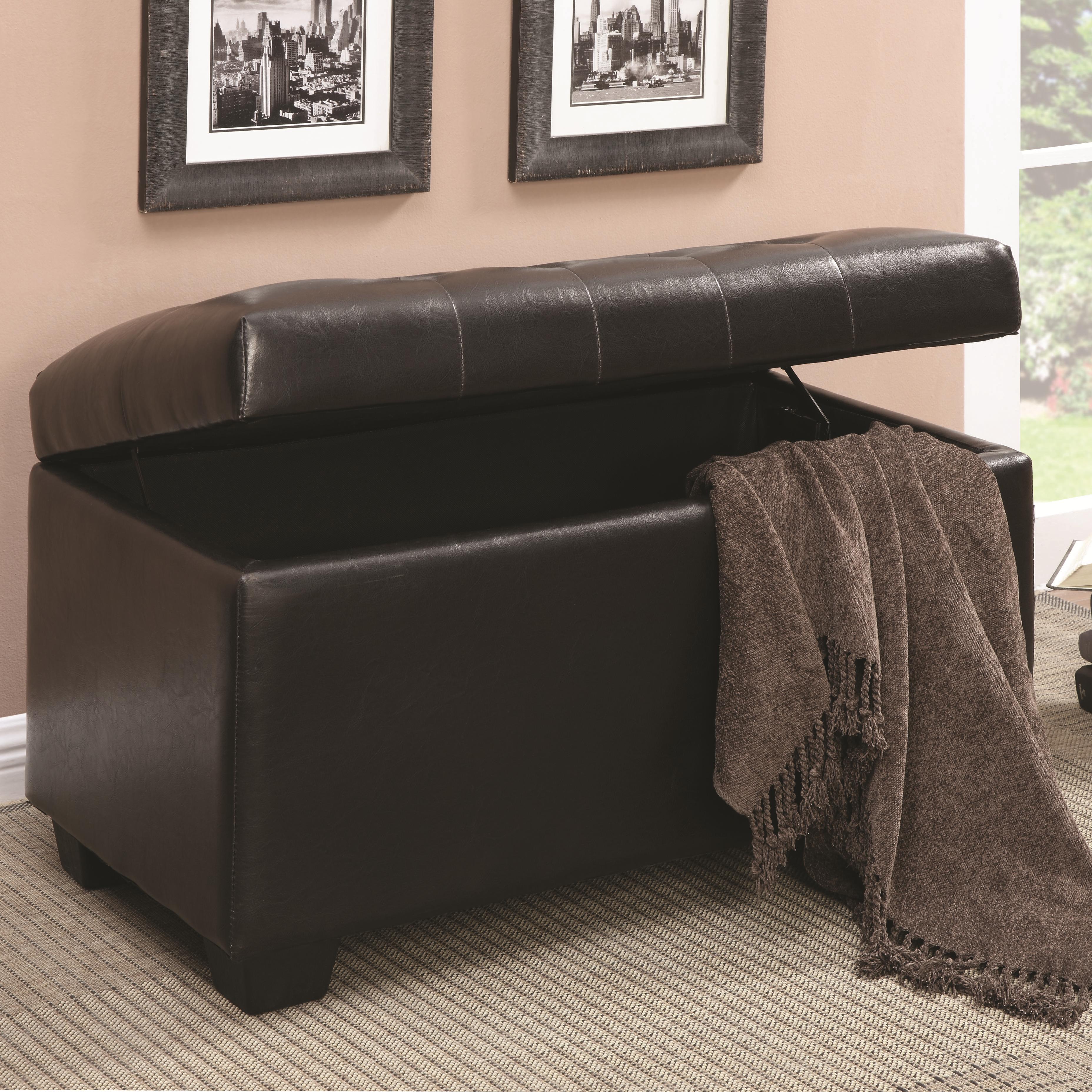 ribbed storage ottoman